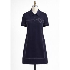 NWT Tory Burch Navy Blue Polo Dress with Heart Detail